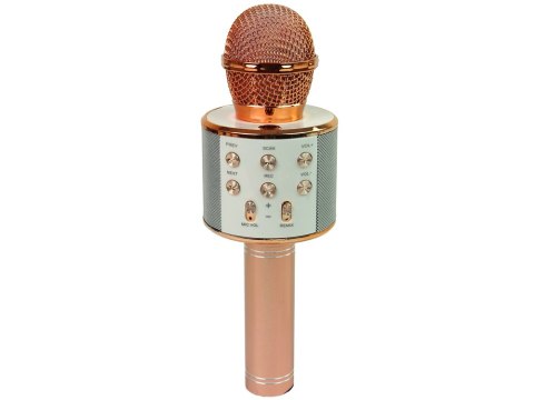 Mikrofon Bezprzewodowy USB Głośnik Nagrywanie Karaoke Model WS-858 Różowe Złoto Mikrofon Bezprzewodowy USB Głośnik Nagrywanie Karaoke Model WS-858 Różowe Złoto