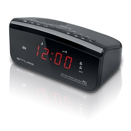 Muse Clock radio PLL M-12CR Black, Alarm function Muse Clock radio PLL M-12CR Black, Alarm function