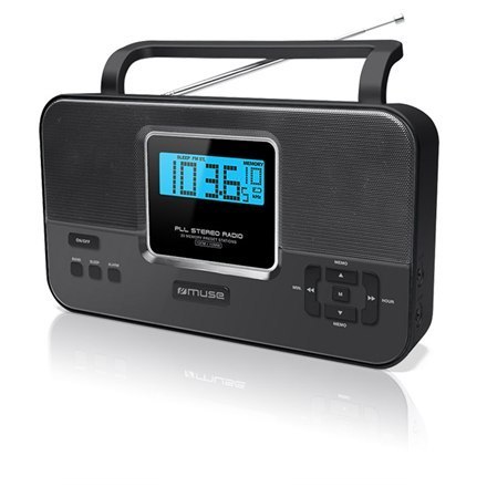 Muse M-087R Black, 2-band PLL stereo portable radio Muse M-087R Black, 2-band PLL stereo portable radio