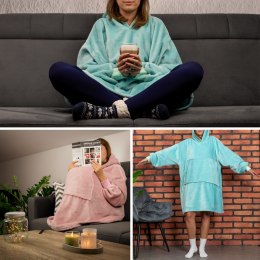 Bluzair Bluza Koc Hoodie Oversize Polska Różowy